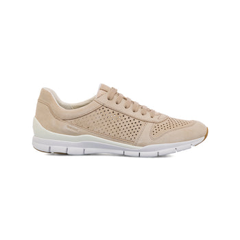 Sneakers traspiranti beige in pelle traforata Geox Sukie, Donna, SKU w014002209, Immagine 0